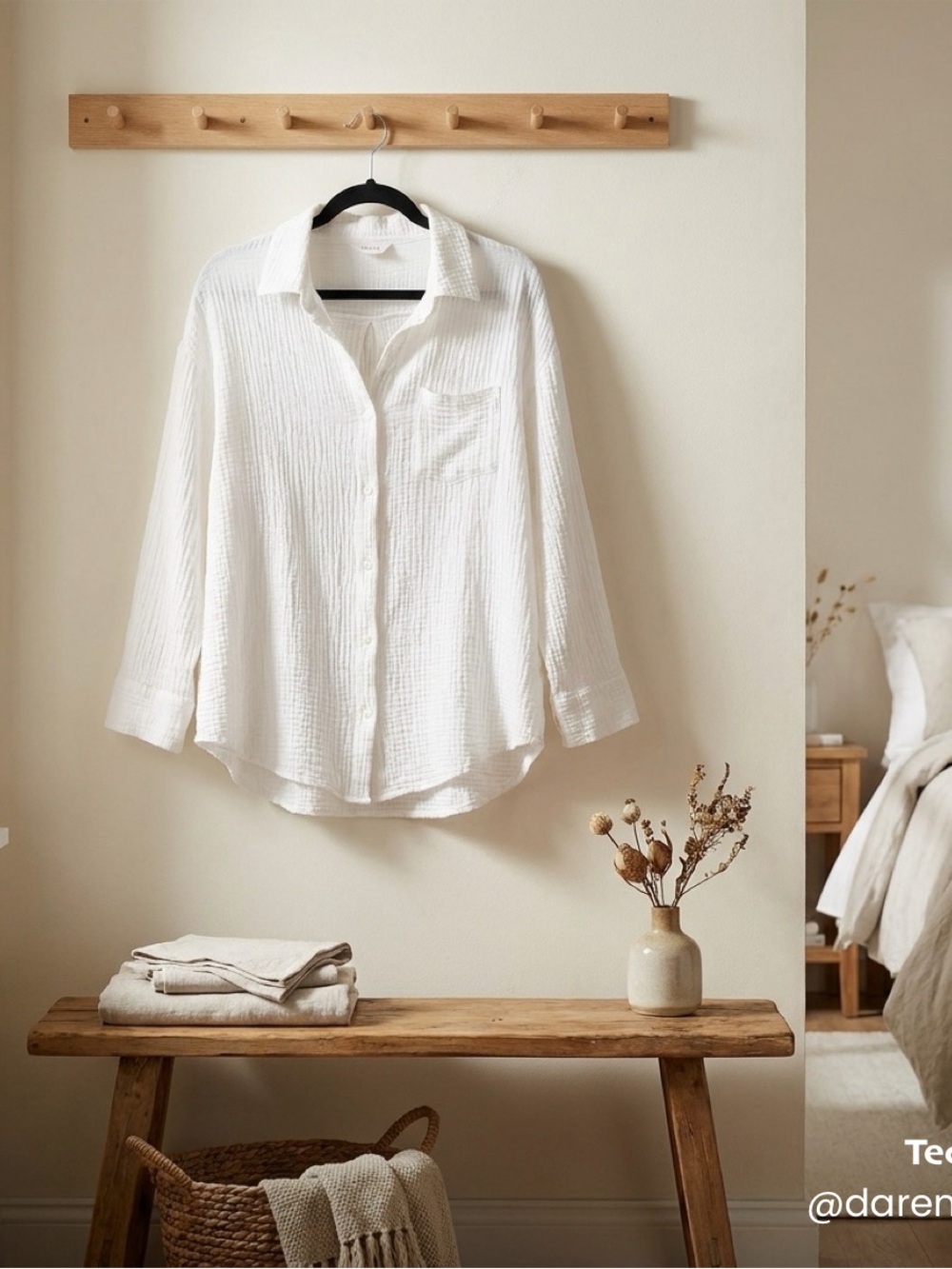 Shade & Shore White Textured Long-Sleeve Button-Down Shirt
